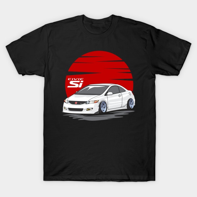 Honda Civic Si (White) T-Shirt by zevalia